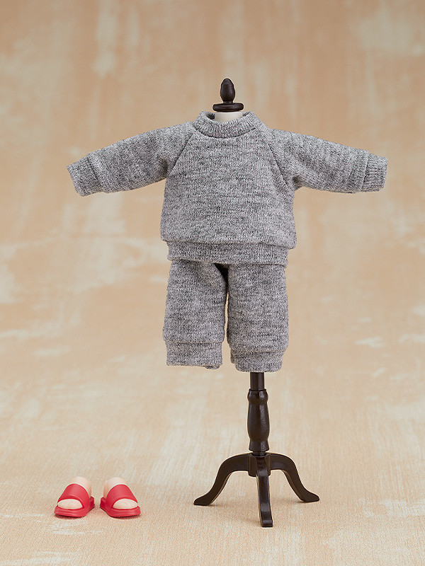 Nendoroid image for Doll Outfit Set: Sweatshirt and Sweatpants (Black/Gray)