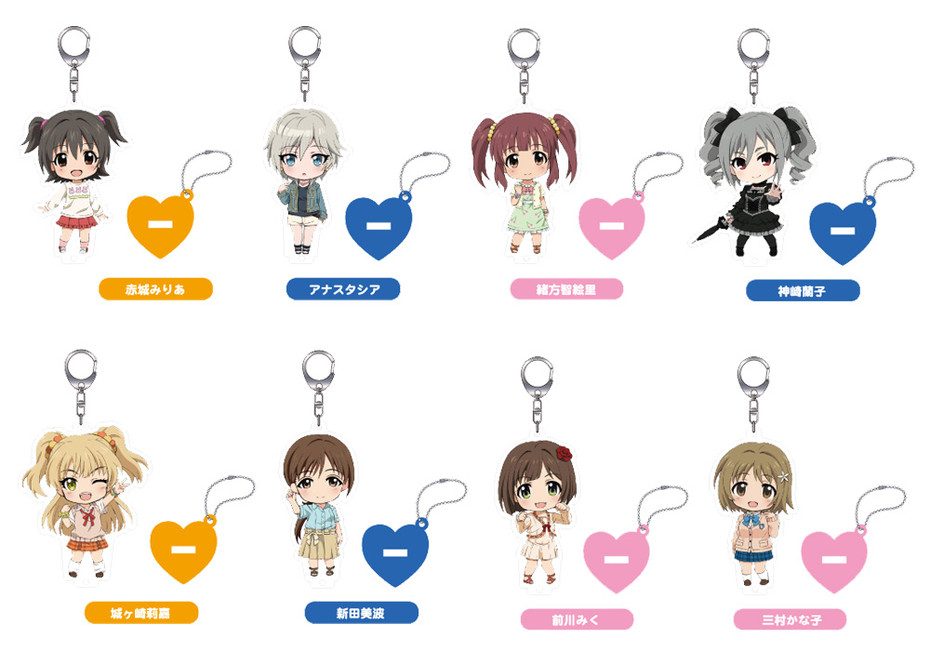 Accessory, Nendoroid Plus Plus IDOLM@STER CINDERELLA GIRLS Keychains With Acrylic Stands (Miria Akagi, Anastasia, Chieri Ogata, Ranko Kanzaki, Rika Jougasaki, Minami Nitta, Miku Maekawa, Kanako Mimura)